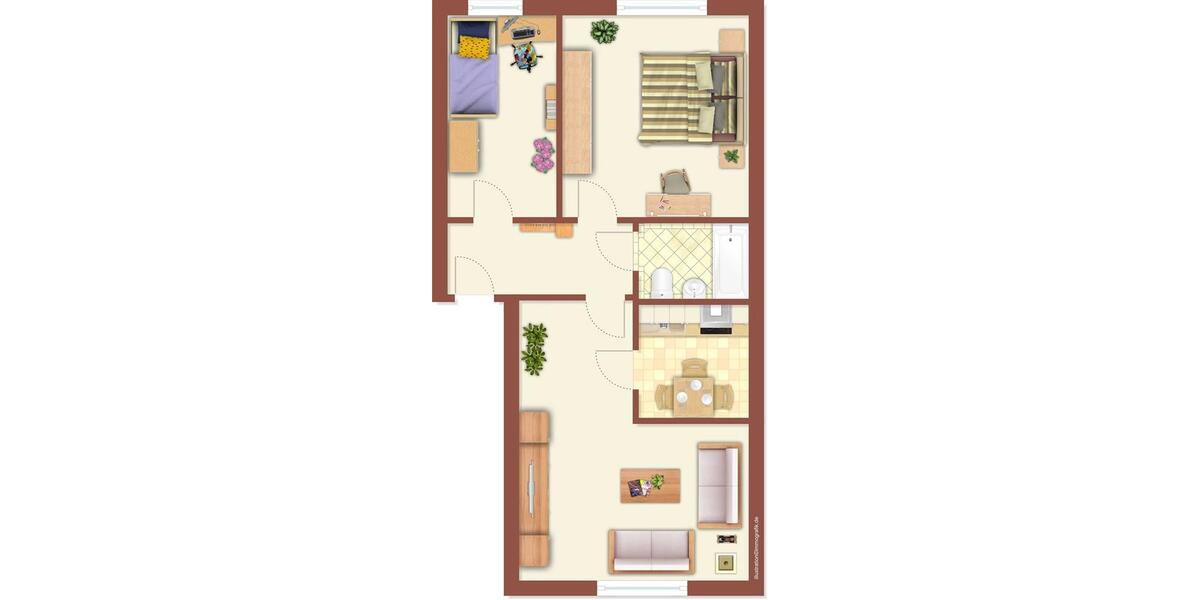 Etagenwohnung Neustrelitz - 3 Zimmer, 62 m&sup2;, 340&euro; | Angebot:25350737