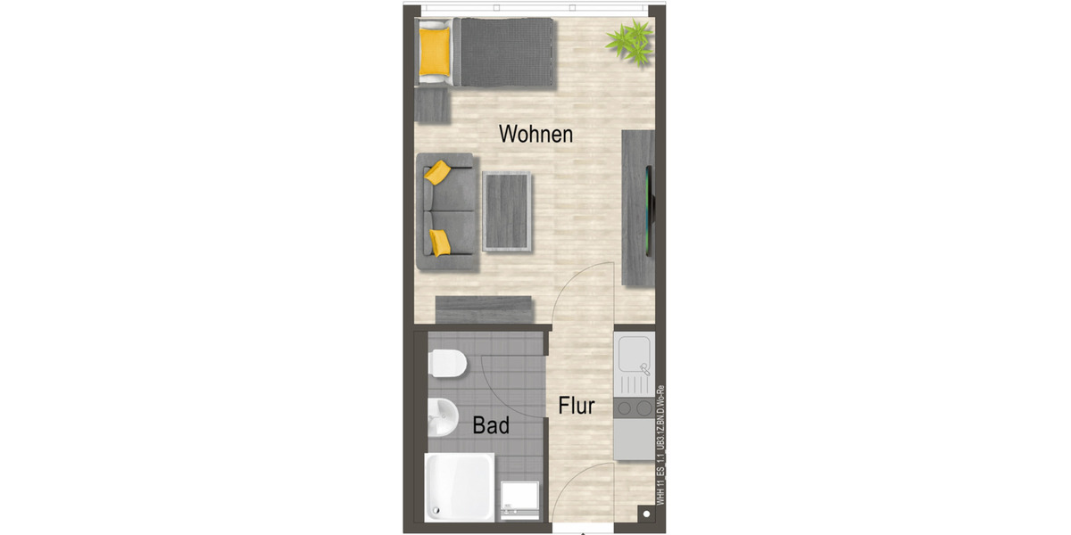 Etagenwohnung Neubrandenburg - 1 Zimmer, 24 m&sup2;, 265&euro; | Angebot:25750670