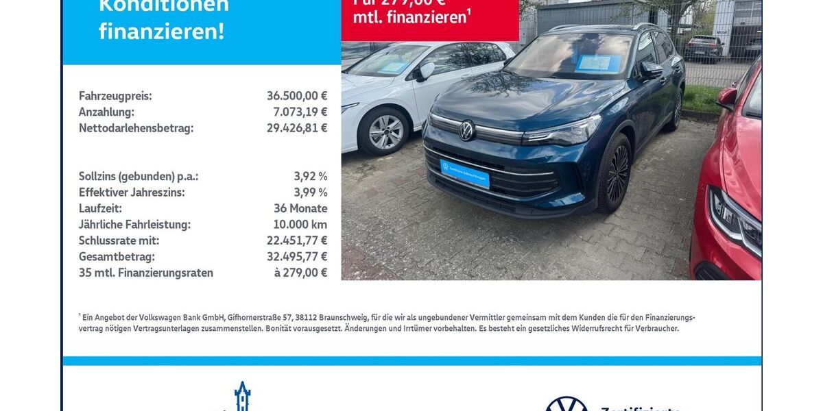 VW Tiguan 11.503 km 35.700 &euro; Woldegk 17348
