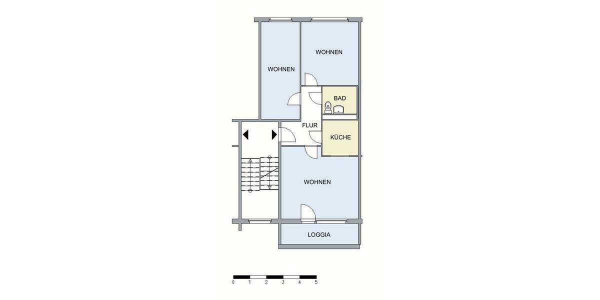 Etagenwohnung Neubrandenburg Datzeberg - 3 Zimmer, 63 m&sup2;, 339&euro; | Angebot:25988894
