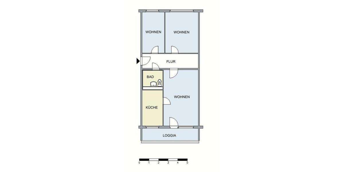 Etagenwohnung Neubrandenburg Carlshöhe - 3 Zimmer, 70 m&sup2;, 389&euro; | Angebot:26564329