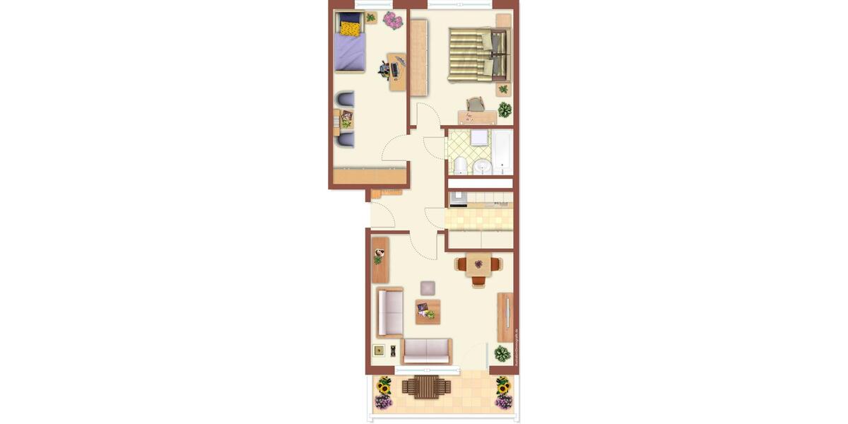 Etagenwohnung Neustrelitz - 3 Zimmer, 62 m&sup2;, 339&euro; | Angebot:23860211