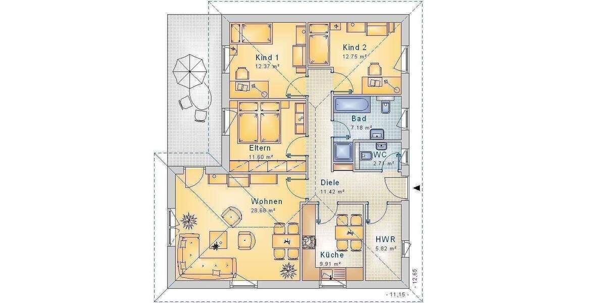 Bungalow Wulkenzin Neuendorf - 4 Zimmer, 102 m&sup2;, 318.500&euro; | Angebot:25697940