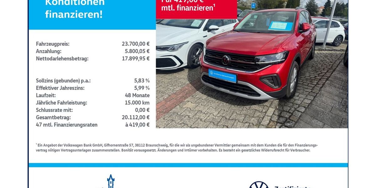 VW T-Cross 4.456 km 22.700 &euro; Woldegk 17348