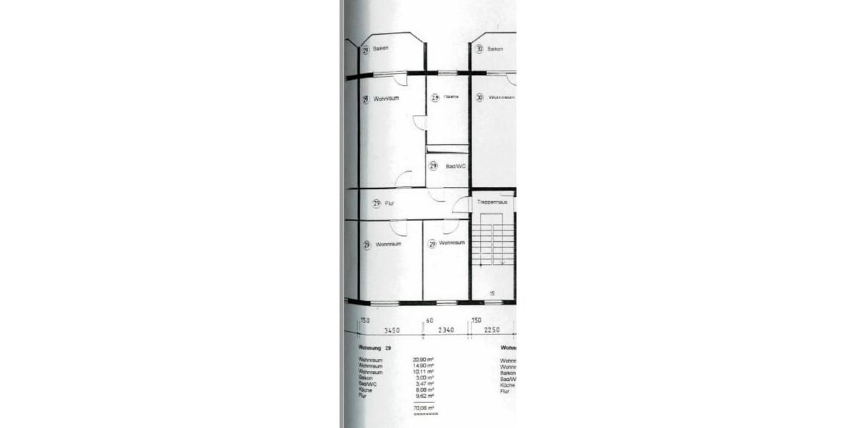 Etagenwohnung Neubrandenburg - 3 Zimmer, 70 m&sup2;, 665&euro; | Angebot:25650491