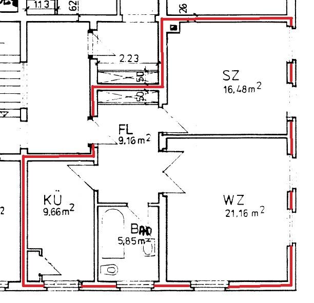 Etagenwohnung Neubrandenburg - 2 Zimmer, 62 m&sup2;, 500&euro; | Angebot:26007053