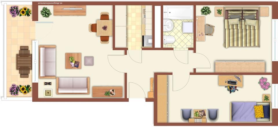 Etagenwohnung Neustrelitz - 3 Zimmer, 63 m&sup2;, 345&euro; | Angebot:24609901