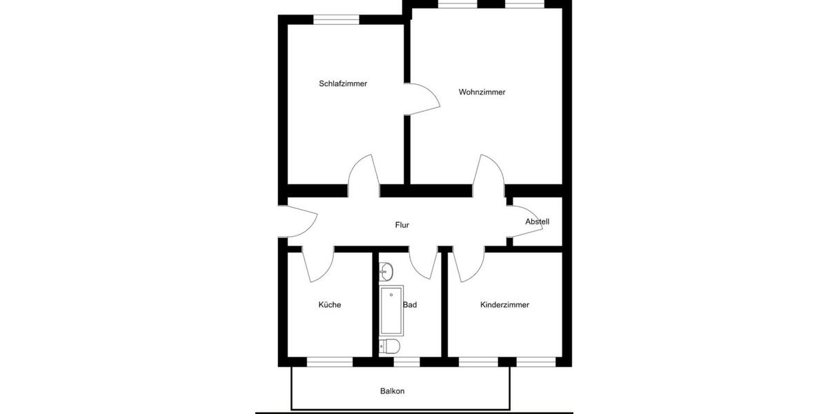 Erdgeschoßwohnung Neustrelitz - 3 Zimmer, 89 m&sup2;, 1.165&euro; | Angebot:25963474