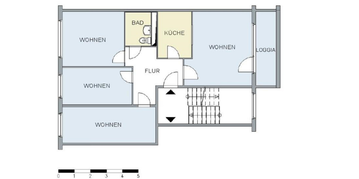 Etagenwohnung Neubrandenburg Carlshöhe - 4 Zimmer, 75 m&sup2;, 500&euro; | Angebot:26496687