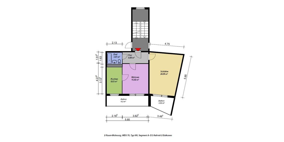 Etagenwohnung Neubrandenburg - 2 Zimmer, 66 m&sup2;, 587&euro; | Angebot:25148109