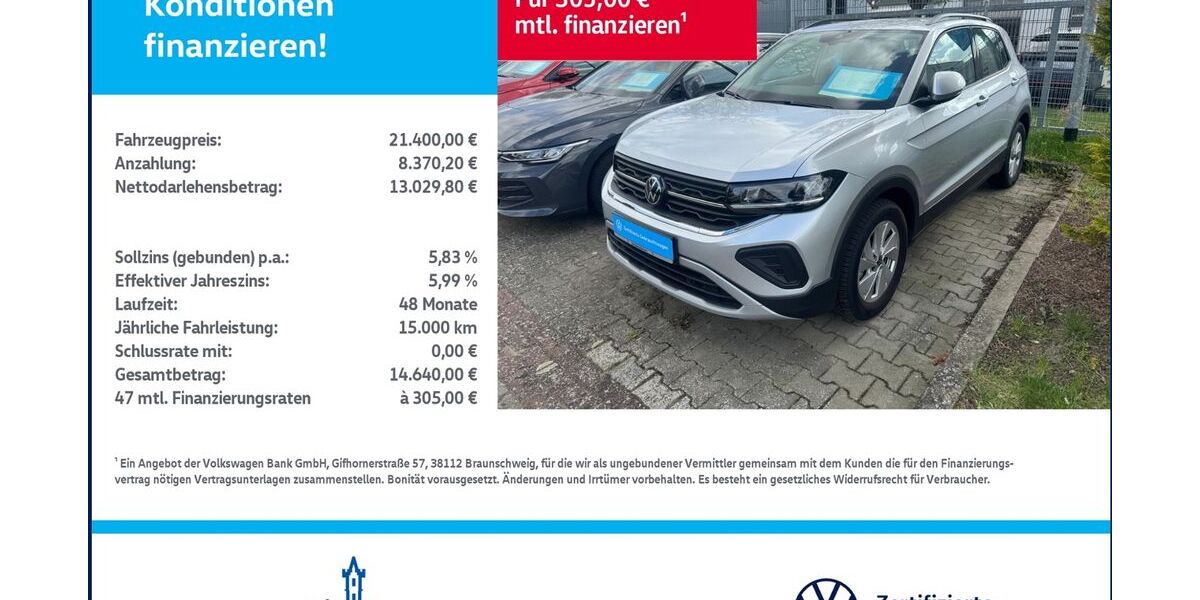 VW T-Cross 2.988 km 21.400 &euro; Woldegk 17348