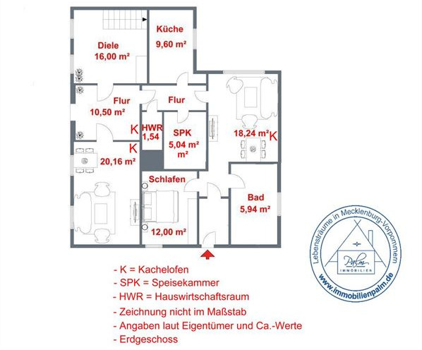 Bauernhaus, Landhaus Grapzow - 5 Zimmer, 104 m&sup2;, 115.000&euro; | Angebot:25834963