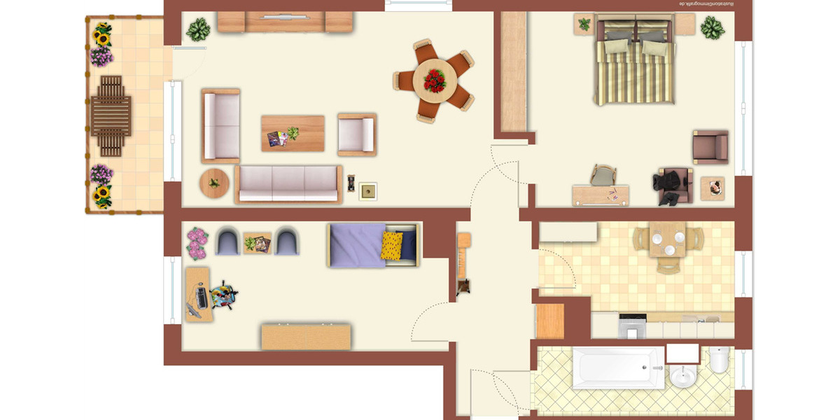 Etagenwohnung Neustrelitz - 3 Zimmer, 59 m&sup2;, 504&euro; | Angebot:26007054