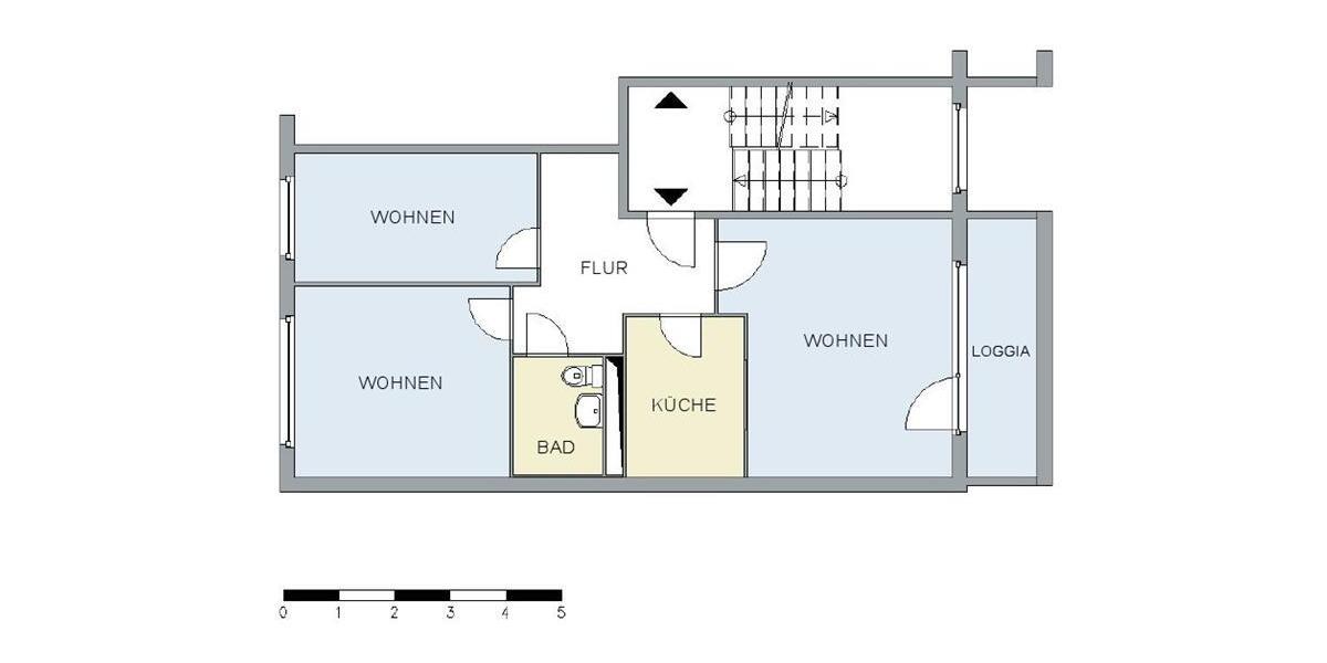Etagenwohnung Neubrandenburg Carlshöhe - 3 Zimmer, 63 m&sup2;, 322&euro; | Angebot:25364321