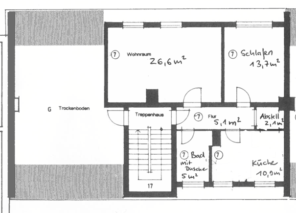 Etagenwohnung Neubrandenburg - 2 Zimmer, 64 m&sup2;, 122.000&euro; | Angebot:26740343