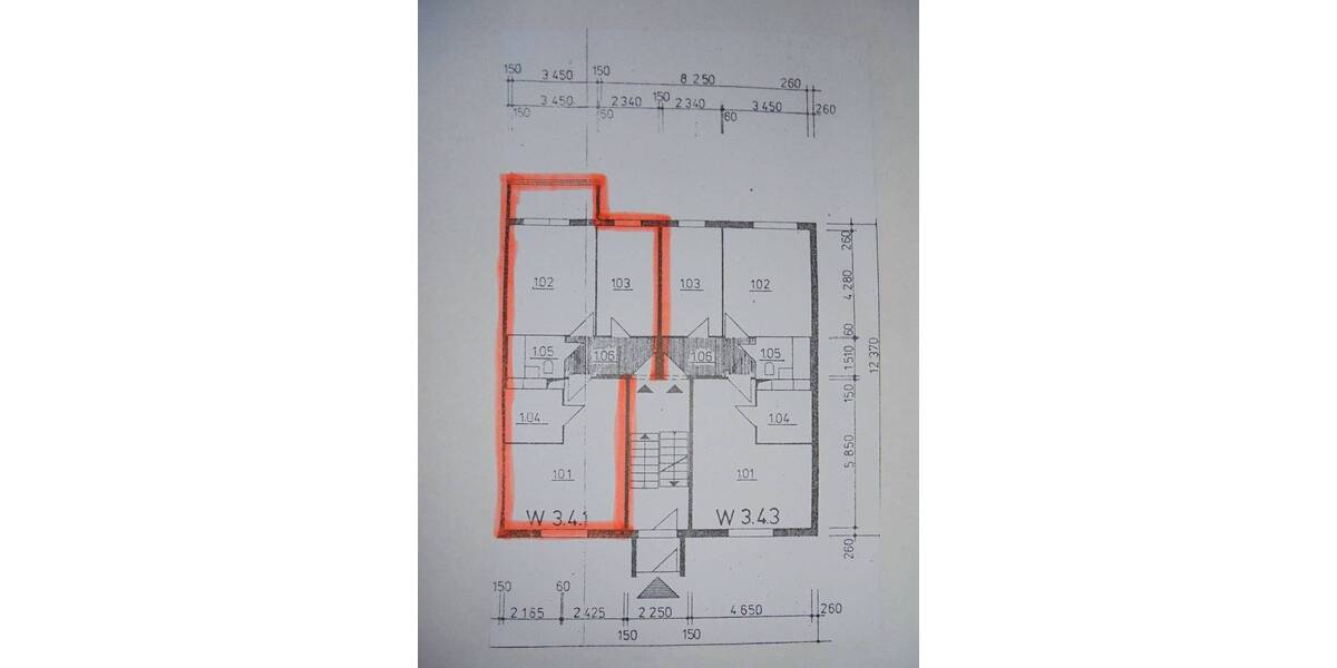 Etagenwohnung Neubrandenburg Reitbahnviertel - 3 Zimmer, 62 m&sup2;, 294&euro; | Angebot:25685500