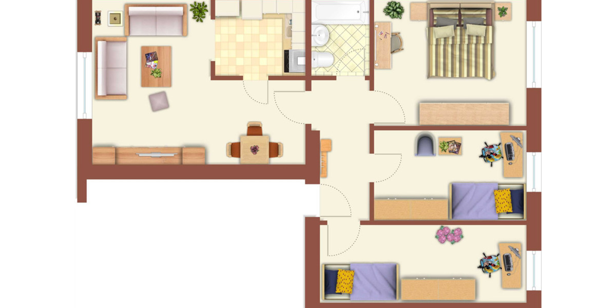 Etagenwohnung Neustrelitz - 4 Zimmer, 75 m&sup2;, 551&euro; | Angebot:21933141