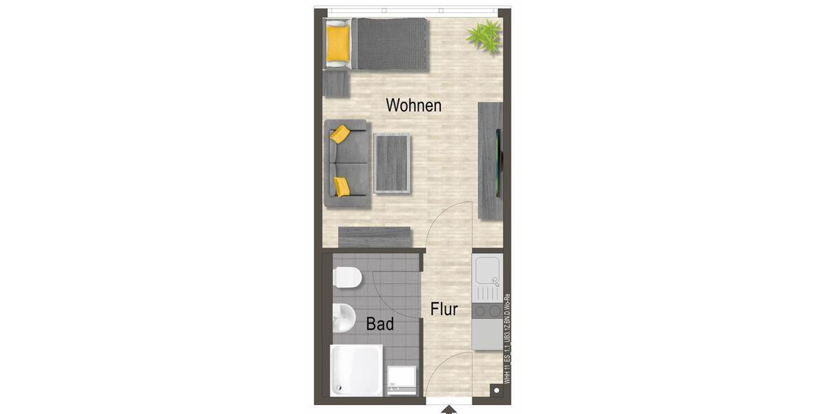 Etagenwohnung Neubrandenburg - 1 Zimmer, 24 m&sup2;, 266&euro; | Angebot:24713263
