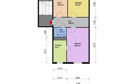 Wohnung Neubrandenburg Reitbahnviertel - 3 Zimmer, 70 m&sup2;, 372&euro; | Angebot:26900600