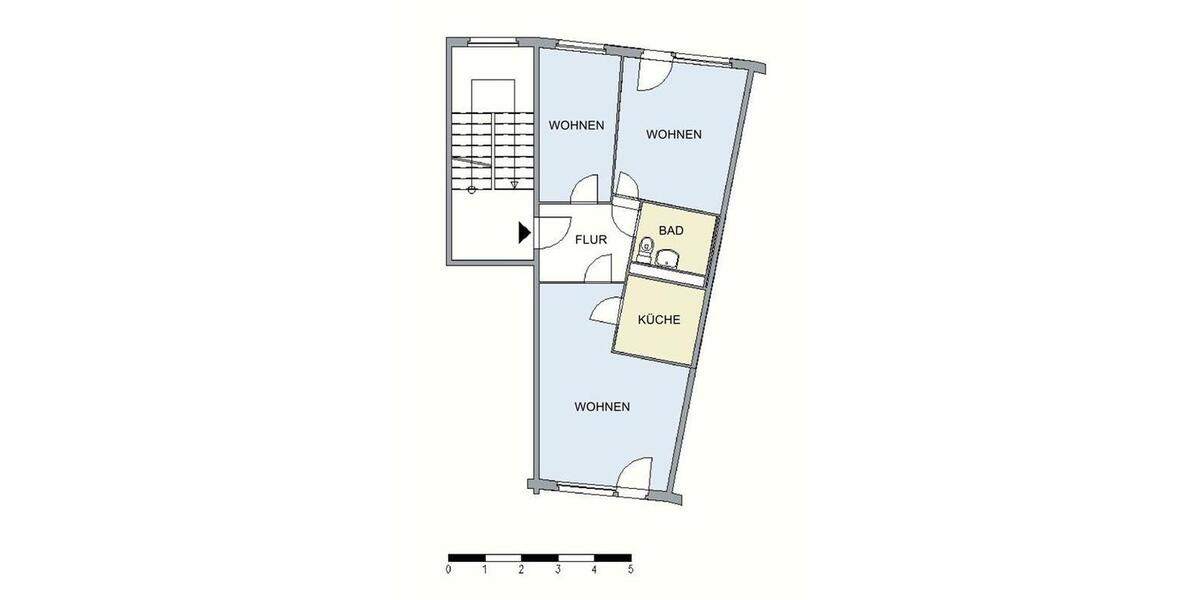 Etagenwohnung Neubrandenburg Carlshöhe - 3 Zimmer, 53 m&sup2;, 328&euro; | Angebot:25921584