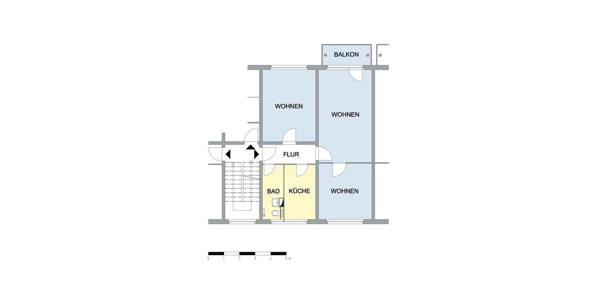 Etagenwohnung Neubrandenburg Datzeberg - 3 Zimmer, 66 m&sup2;, 416&euro; | Angebot:26664588